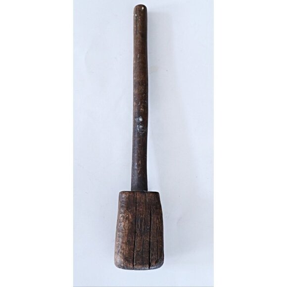 Vintage Kitchen Utensils Wooden Rolling Pin Hand Mixer Masher - Picture 6 of 6